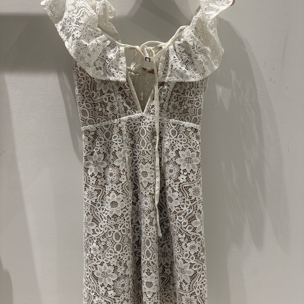 For Love and Lemons White Lace Ruffle Dress NEVER WORN